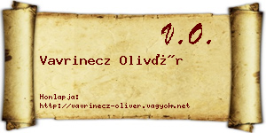 Vavrinecz Olivér névjegykártya